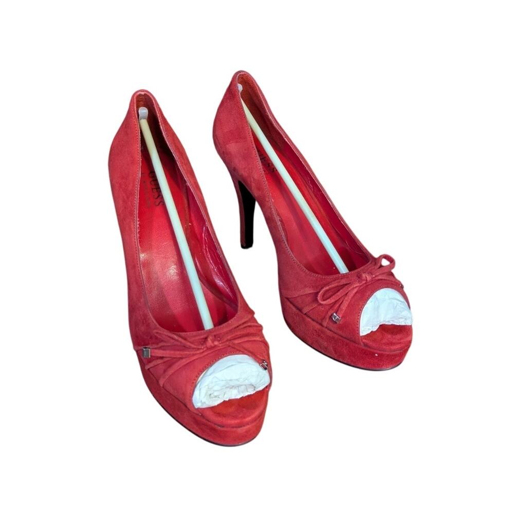GUESS by Marciano Suede Peep-toe Pumps Size 8